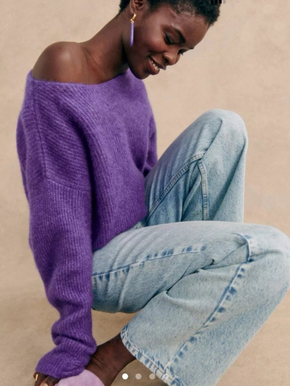 Rare! EUC Sezane Brad Alpaca Blend Sweater Amethyst Purple XS